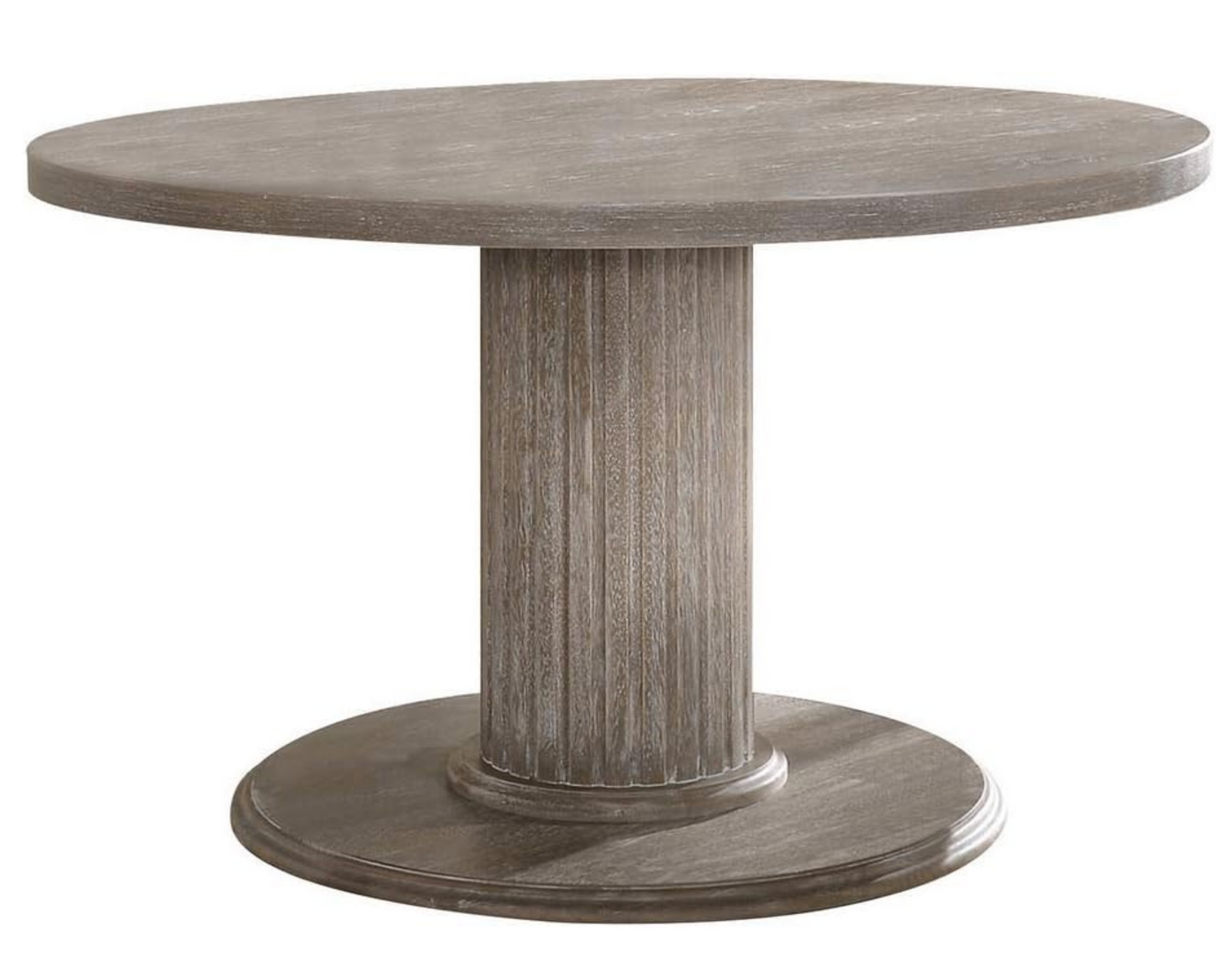 evander dining table, reclaimed gray finish