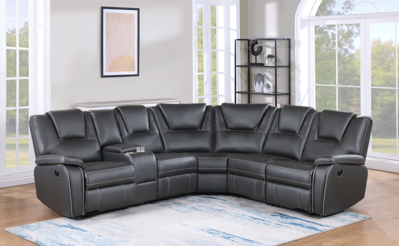 benedict modular faux leather power reclining sectional