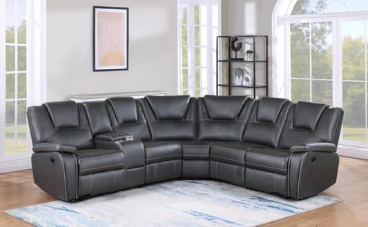 Benedict Modular Faux Leather POWER Reclining Sectional