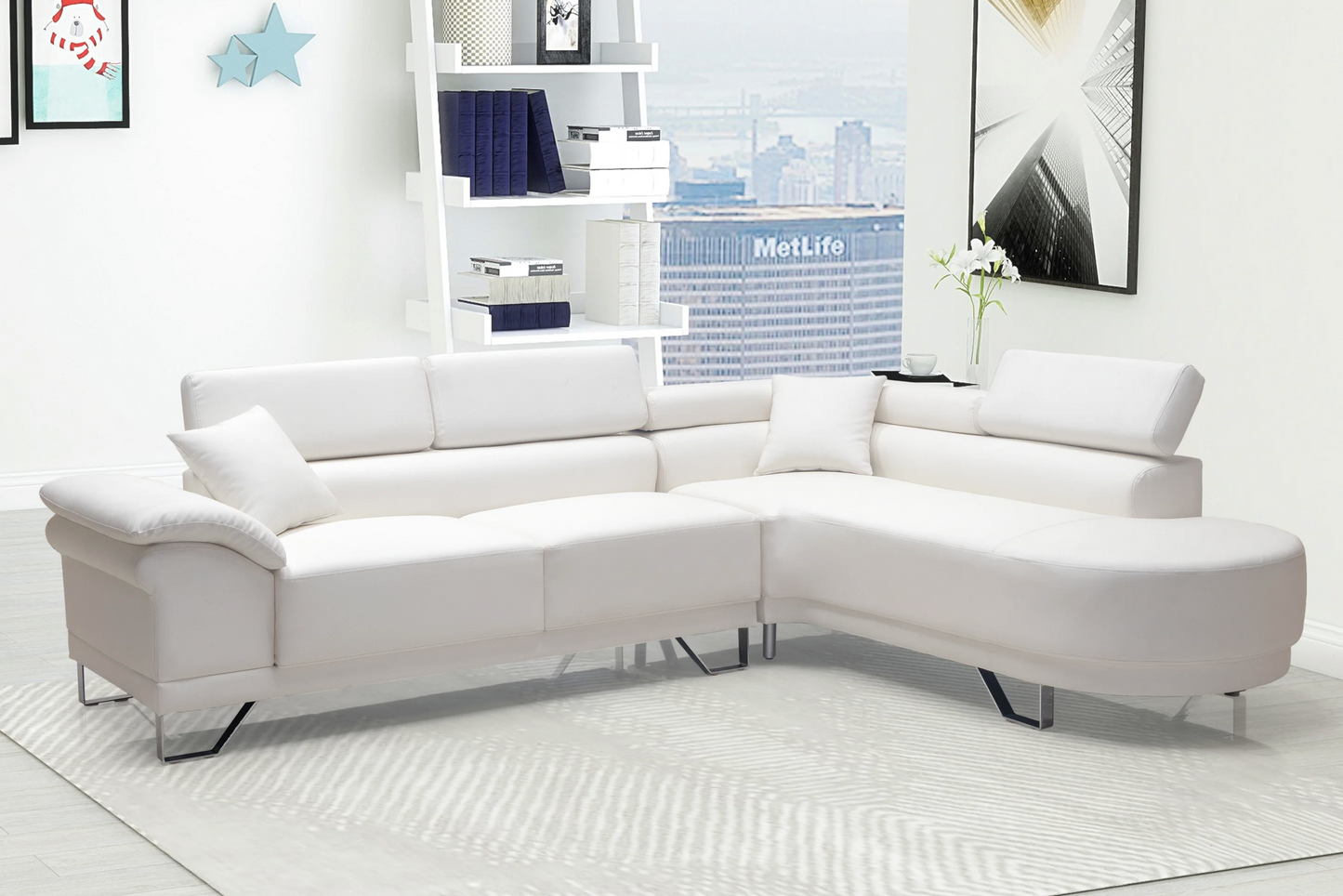 italy white sectional