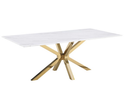 Lara Rectangular 79-inch Faux Marble Dining Table White Price