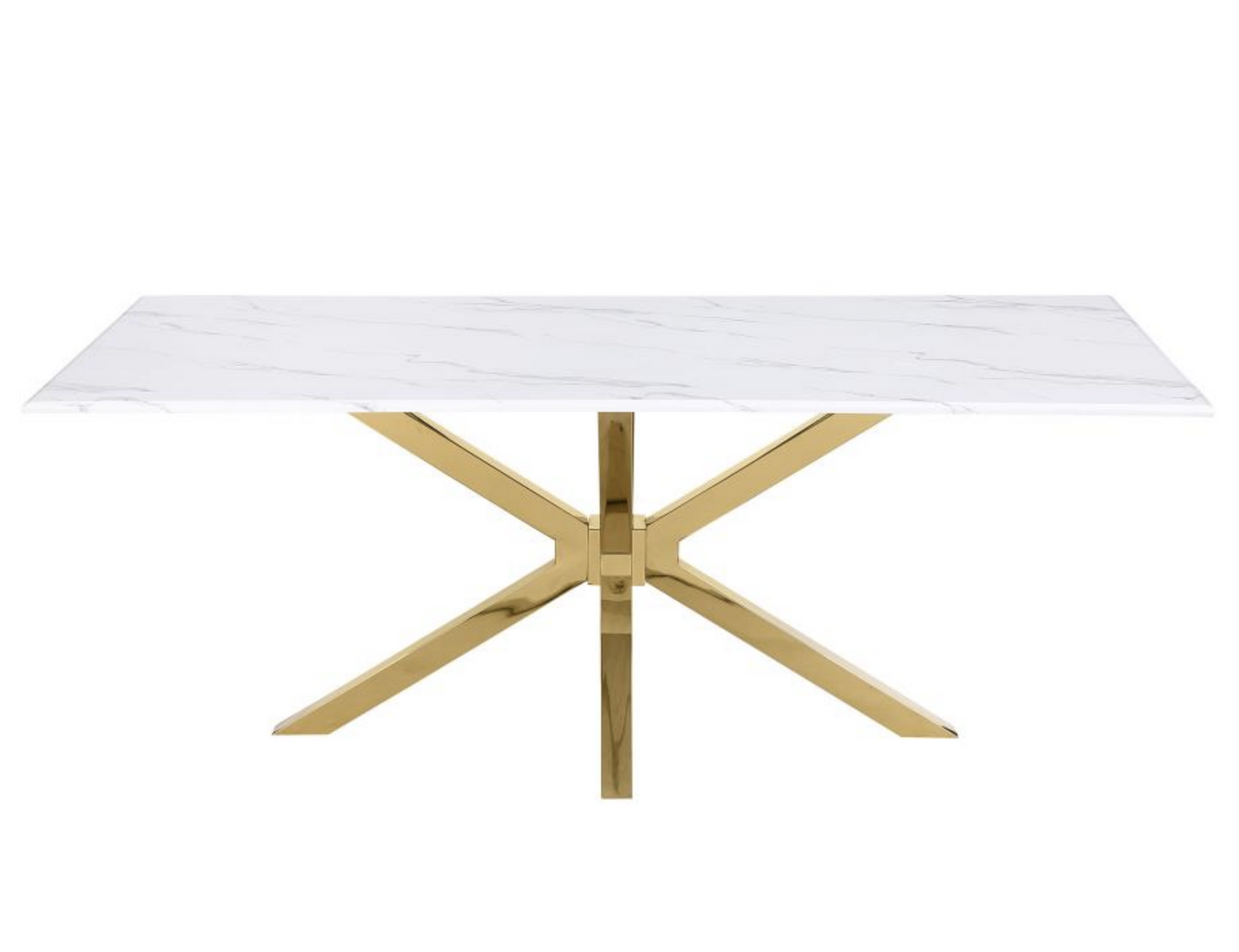 lara rectangular 79-inch faux marble dining table white price