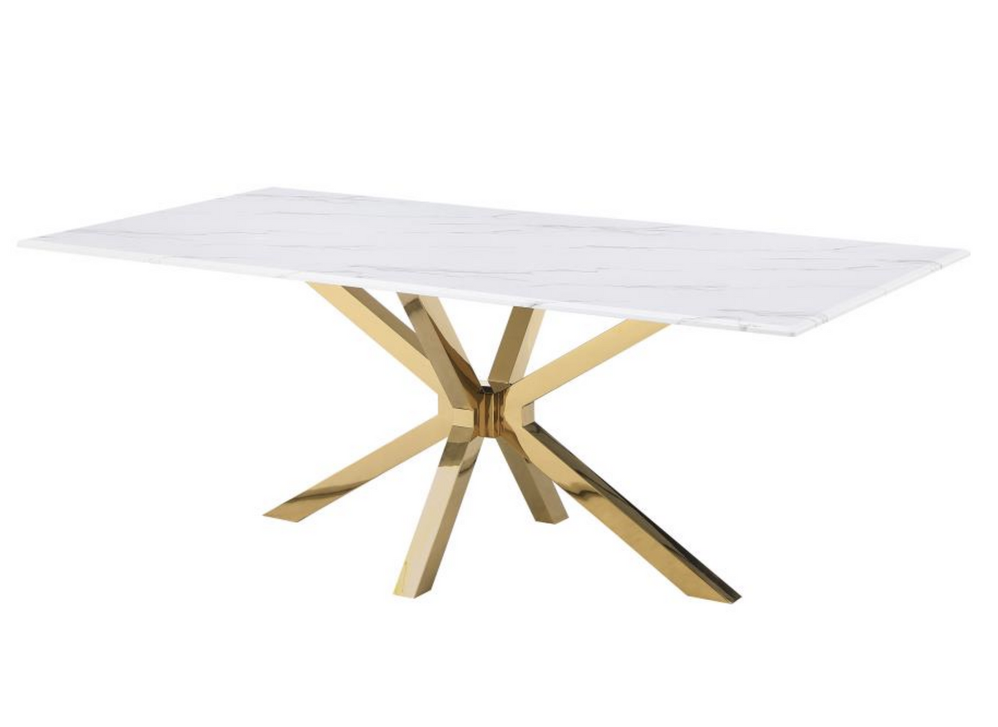 lara rectangular 79-inch faux marble dining table white price