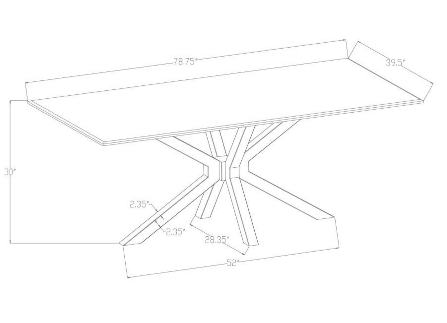 lara rectangular 79-inch faux marble dining table white price