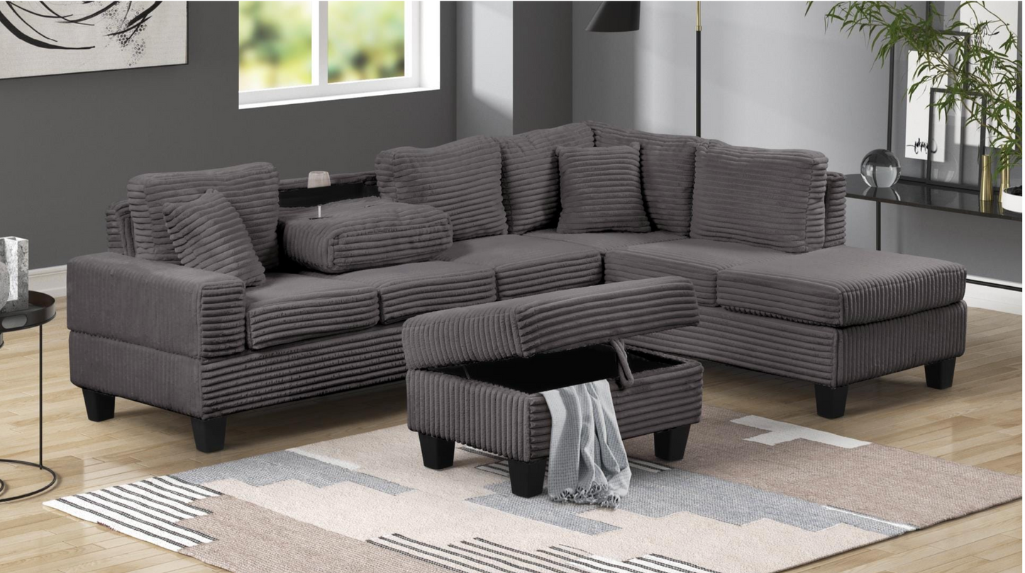 wren grey sectional set