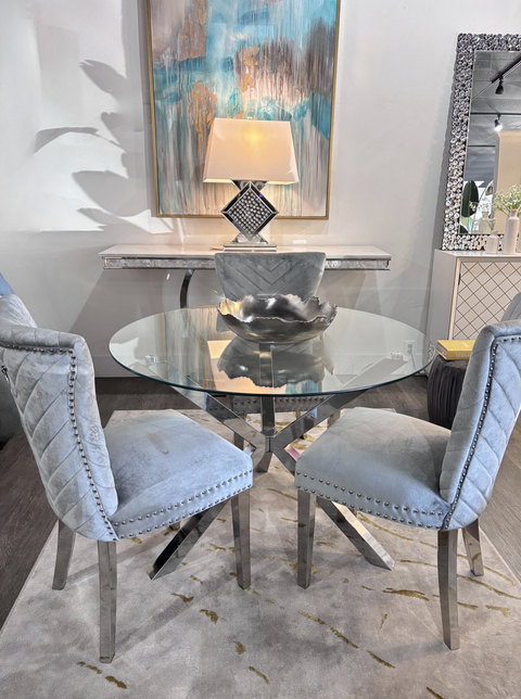 Leonora Round Glass Dining Set