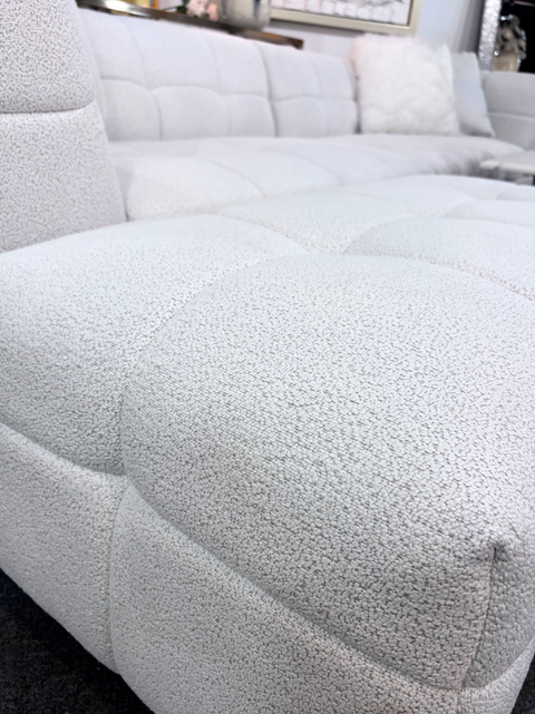 ✨114” XL Bouclé Sectional Sofa + Ottoman