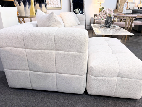 ✨114” XL Bouclé Sectional Sofa + Ottoman