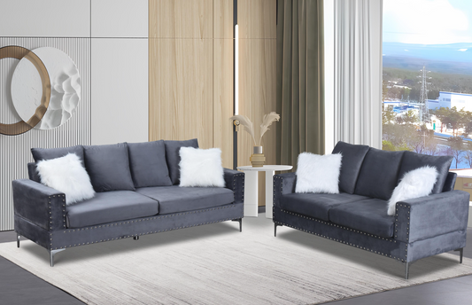 Clare Gray Sofa and Loveseat