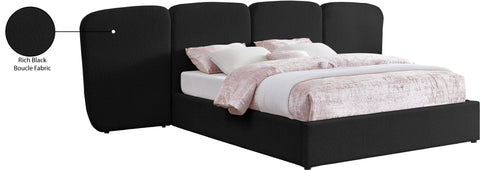 Sloane Black Boucle Fabric Upholstered Queen Bed, 1 Piece