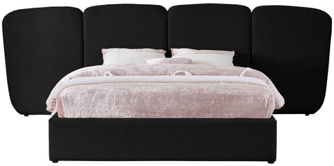 Sloane Black Boucle Fabric Upholstered Queen Bed, 1 Piece