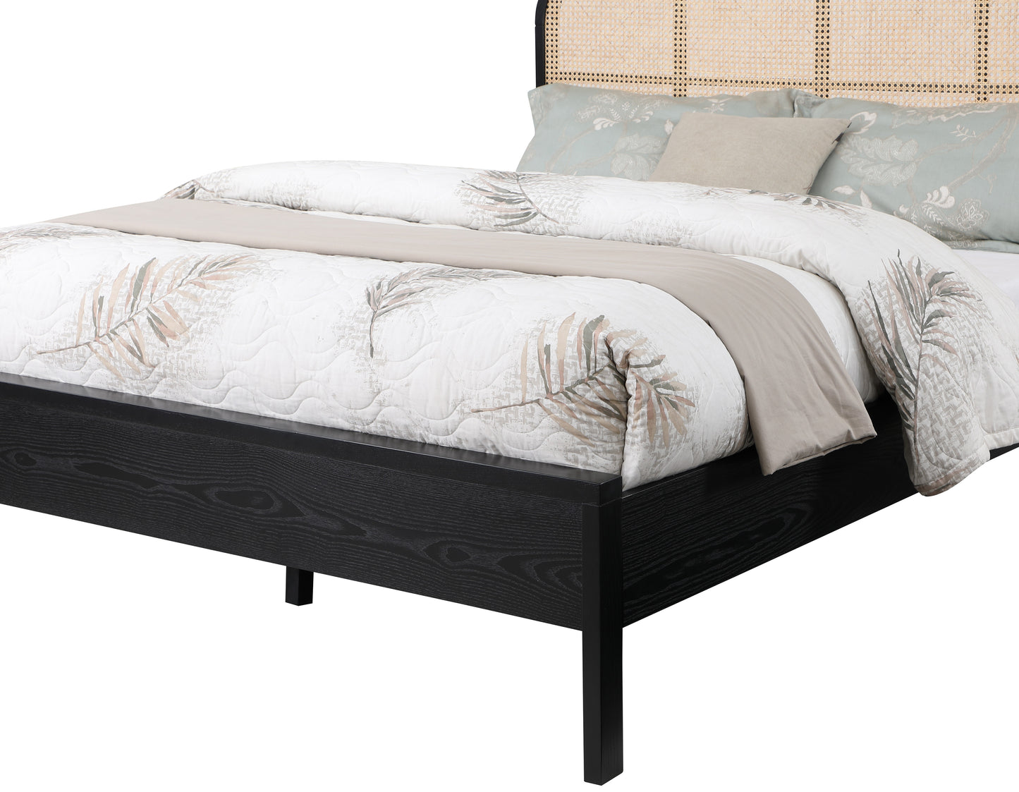 abbington black ash wood full bed (3 boxes) f