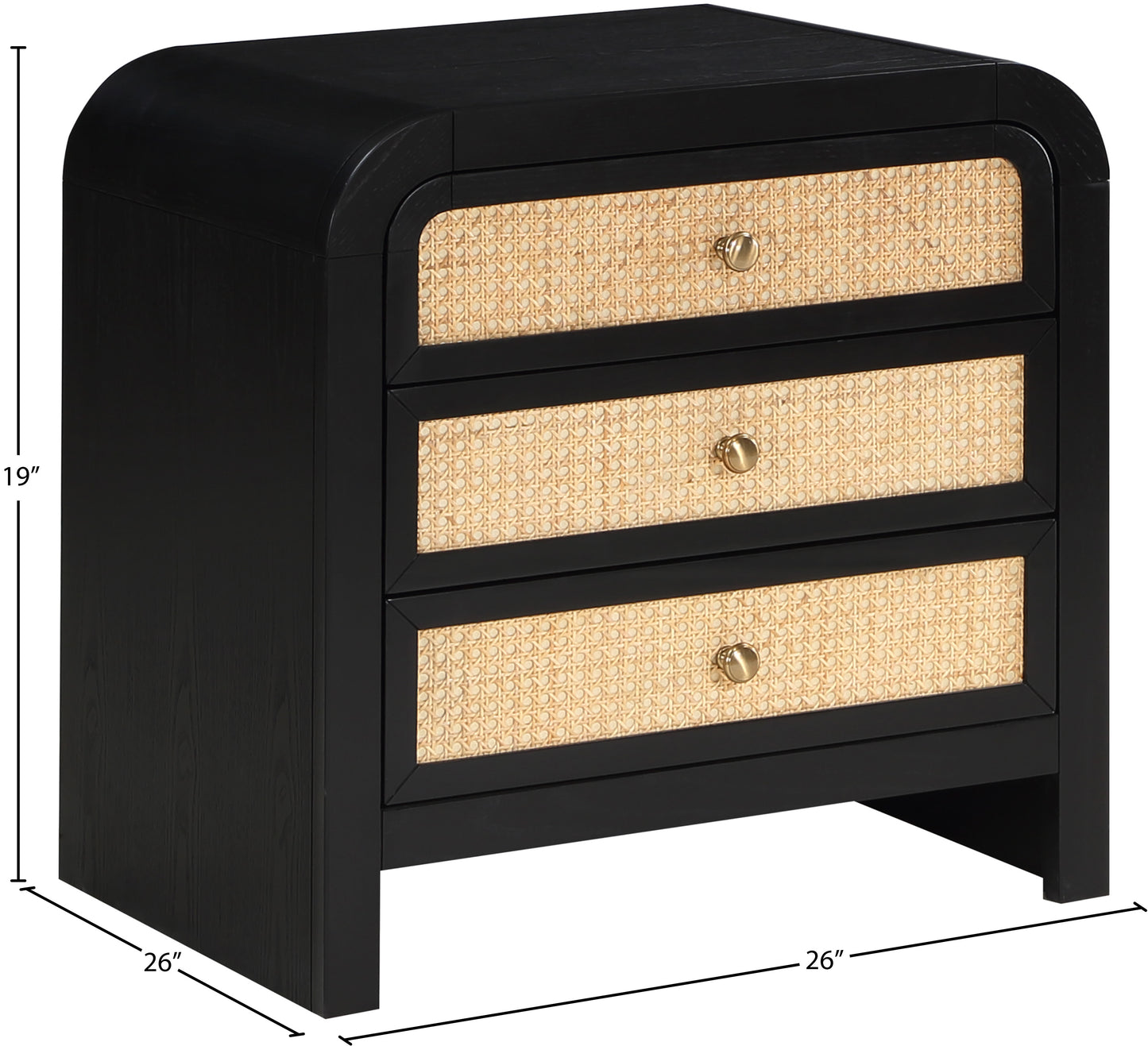 abbington black night stand ns