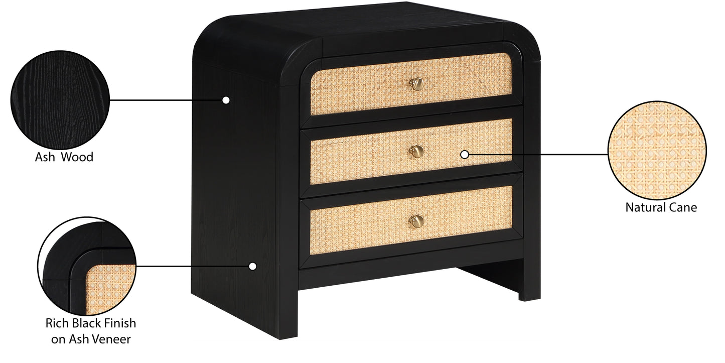 abbington black night stand ns