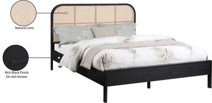 Abbington Black Ash Wood Queen Bed (3 Boxes) Q
