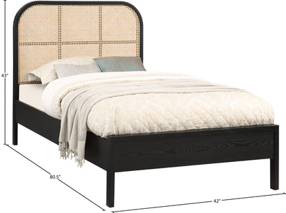Abbington Black Ash Wood Twin Bed (3 Boxes) T