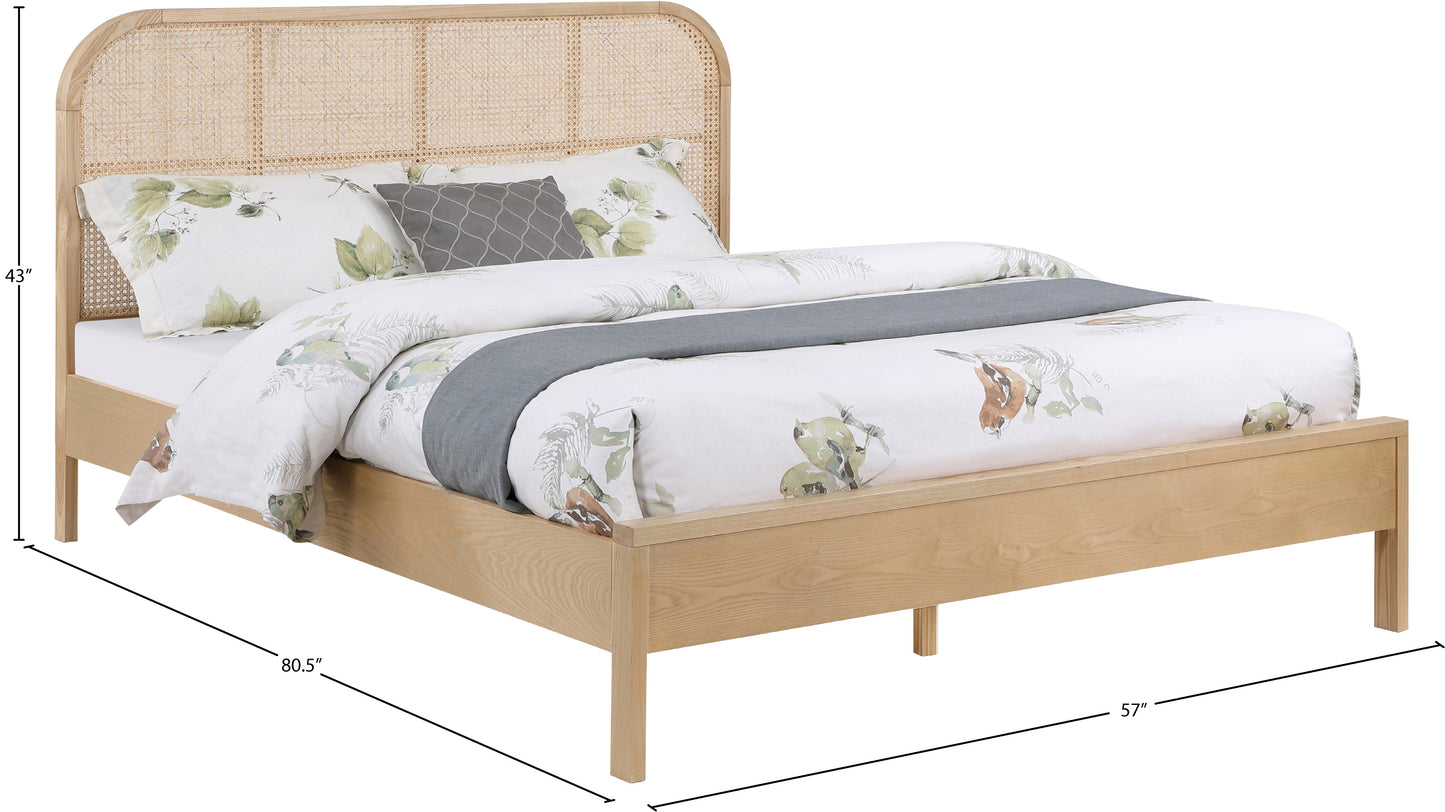 abbington natural ash wood full bed (3 boxes) f