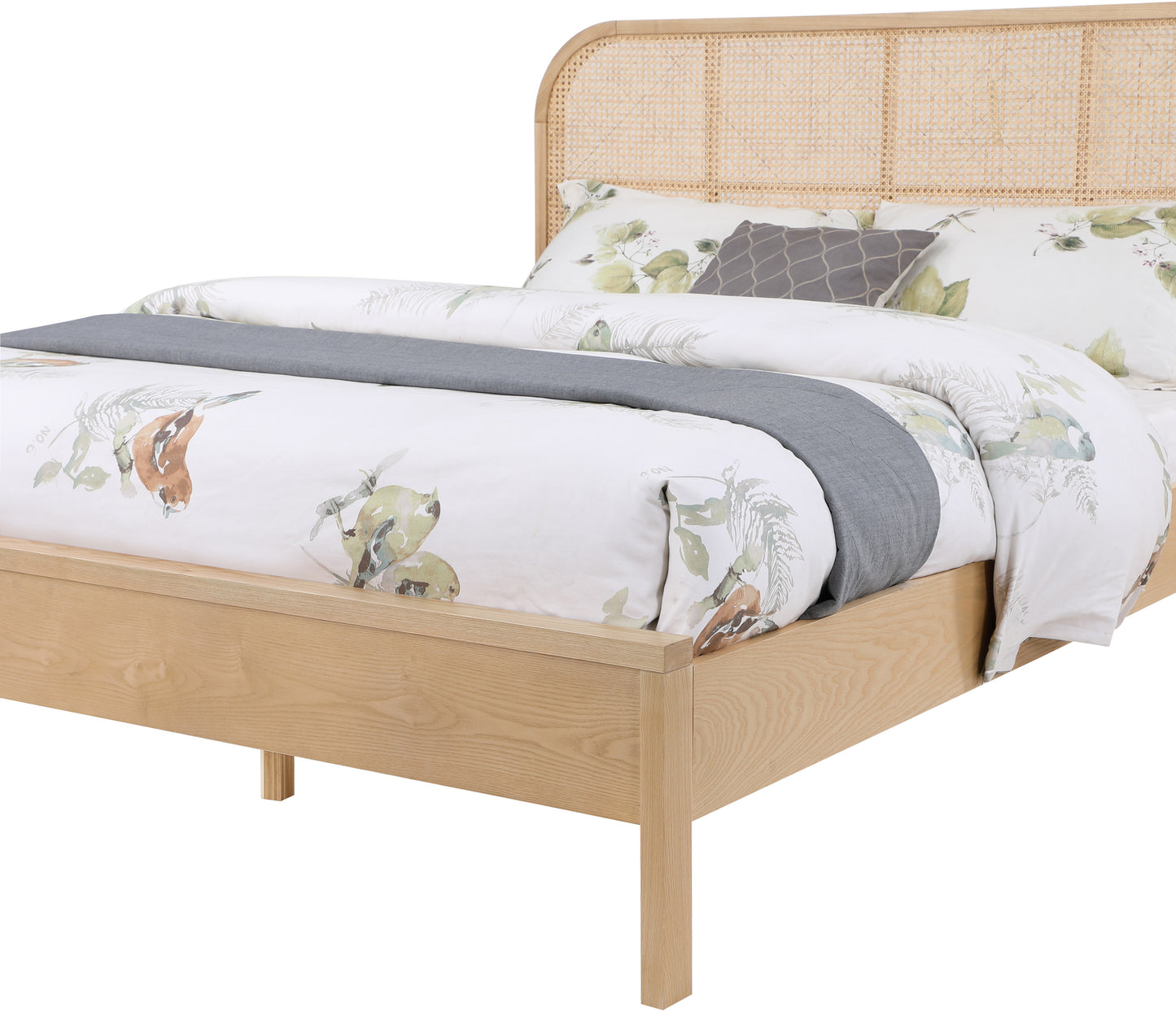 abbington natural ash wood full bed (3 boxes) f