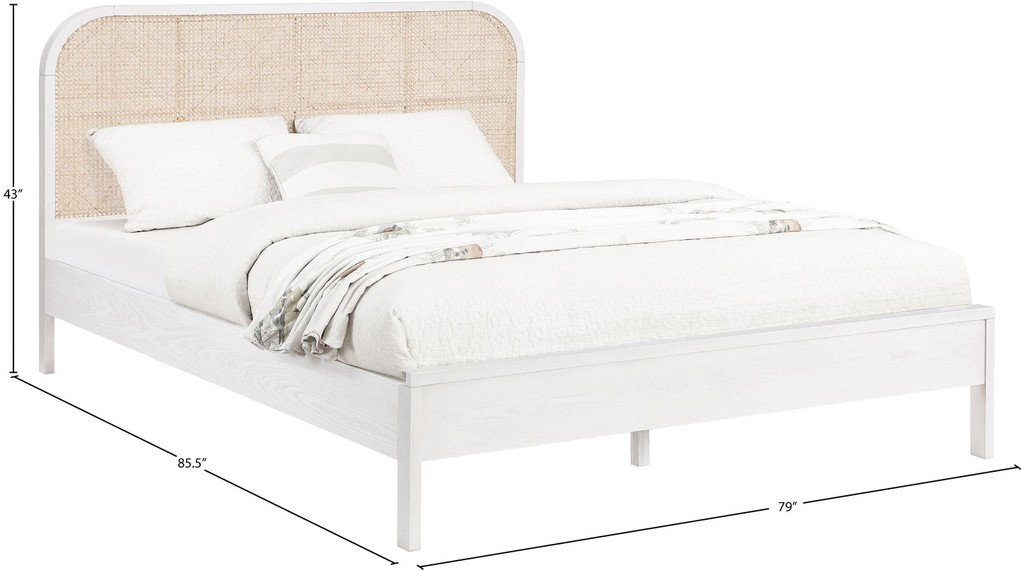 abbington white ash wood king bed (3 boxes) k