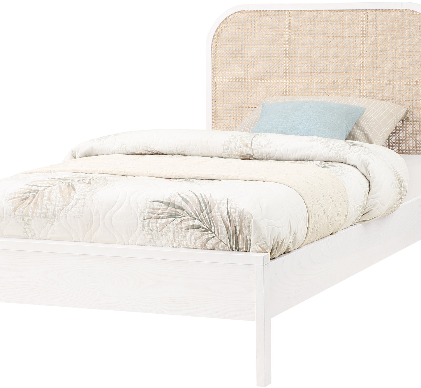 abbington white ash wood twin bed (3 boxes) t