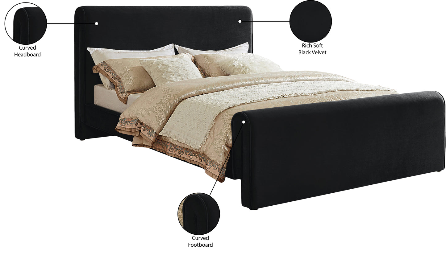 encore black velvet full bed (3 boxes) f