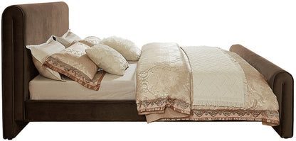 Encore Brown Velvet Full Bed (3 Boxes) F