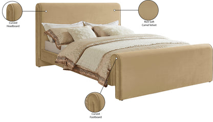 Encore Camel Velvet Full Bed (3 Boxes) F