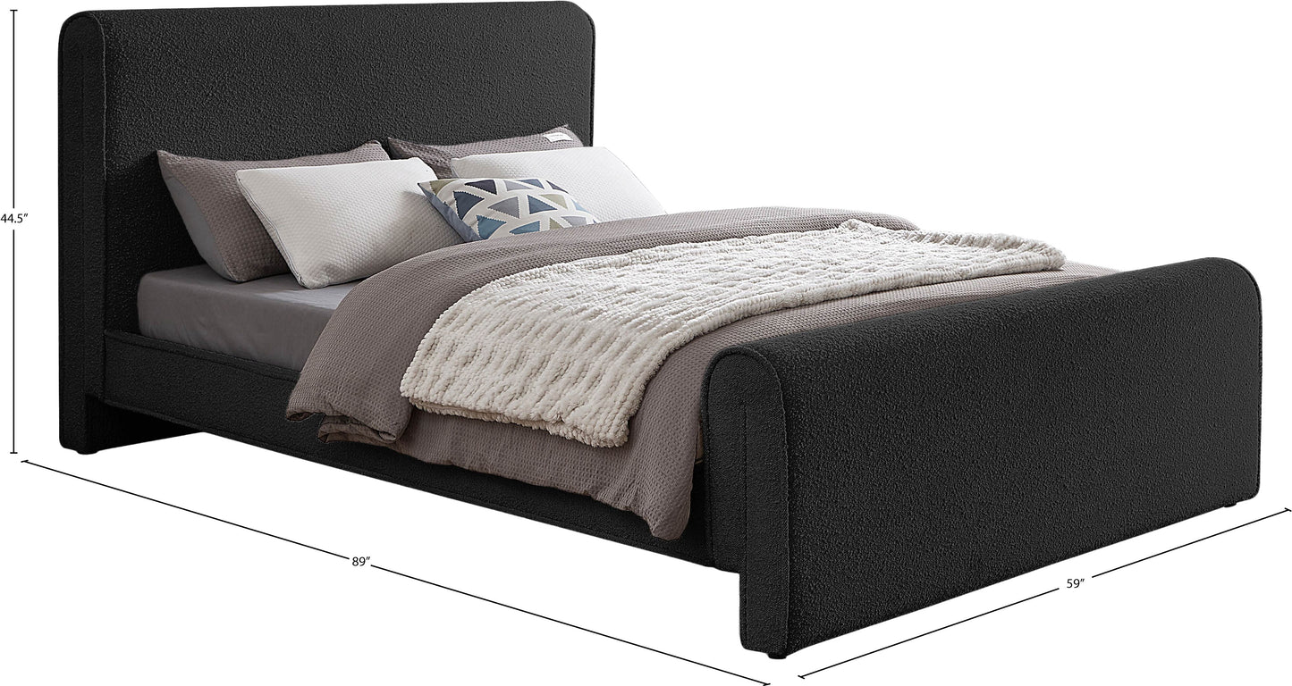 kira black boucle fabric full bed (3 boxes) f