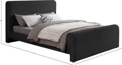 Kira Black Boucle Fabric Full Bed (3 Boxes) F