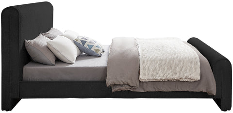 Kira Black Boucle Fabric King Bed (3 Boxes) K