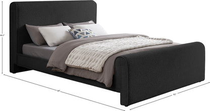 Kira Black Boucle Fabric Queen Bed (3 Boxes) Q