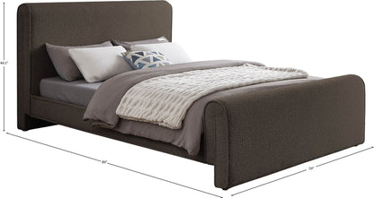 Kira Brown Boucle Fabric Full Bed (3 Boxes) F