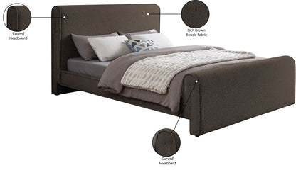 Kira Brown Boucle Fabric Full Bed (3 Boxes) F