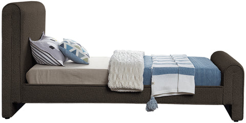 Kira Brown Boucle Fabric Twin Bed (3 Boxes) T
