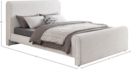 Kira Cream Boucle Fabric Full Bed (3 Boxes) F