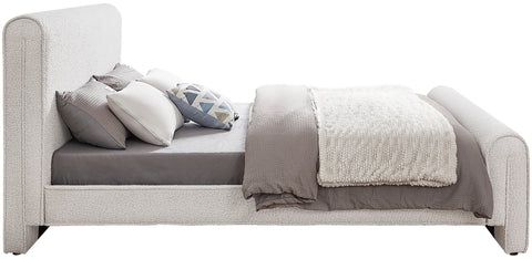 Kira Cream Boucle Fabric Queen Bed (3 Boxes) Q