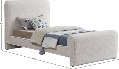 Kira Cream Boucle Fabric Twin Bed (3 Boxes) T