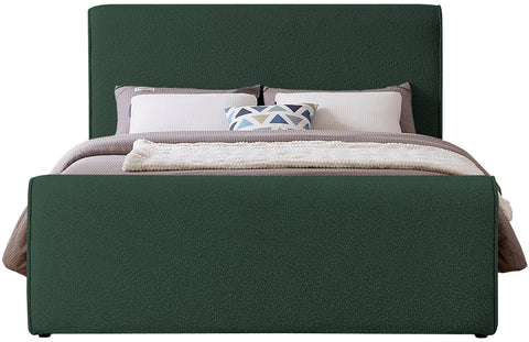 Waverly Green Boucle Fabric Upholstered Full Bed, 1 Piece