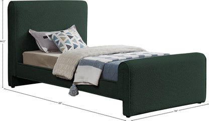 Kira Green Boucle Fabric Twin Bed (3 Boxes) T