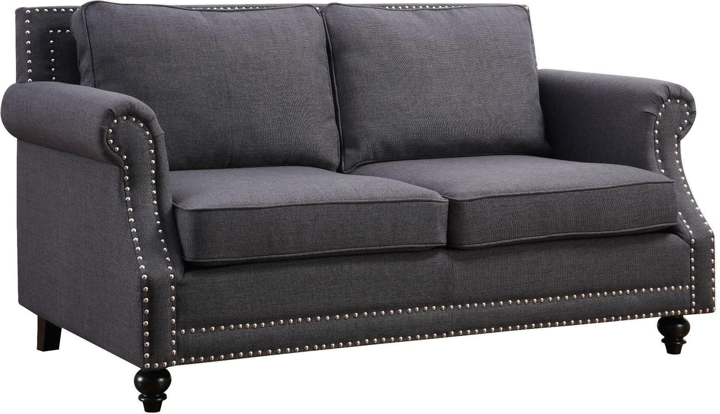 peele grey linen loveseat