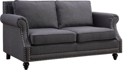 Peele Grey Linen Loveseat