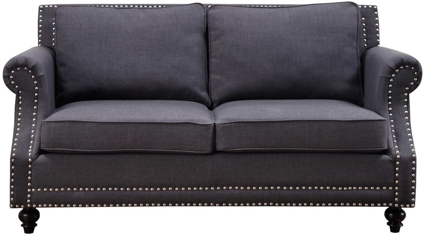 peele grey linen loveseat