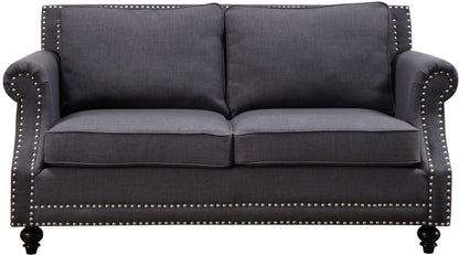 Peele Grey Linen Loveseat