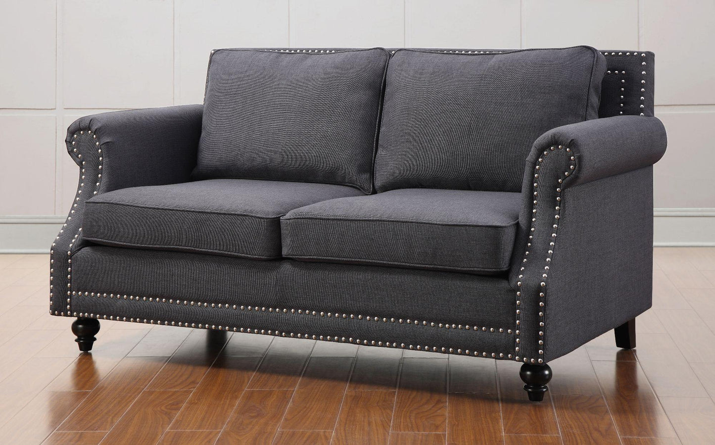 peele grey linen loveseat