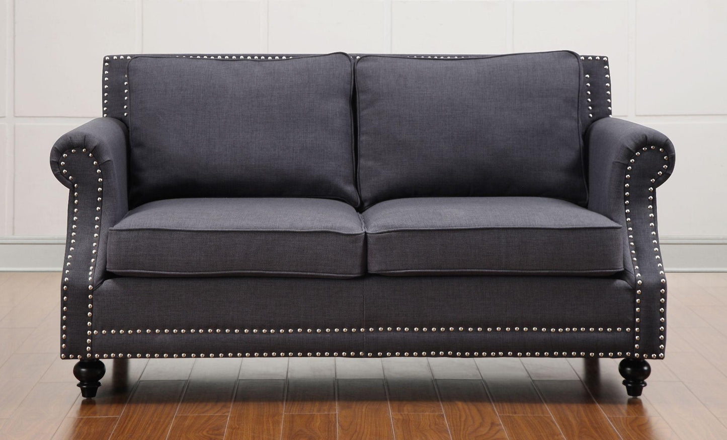 peele grey linen loveseat