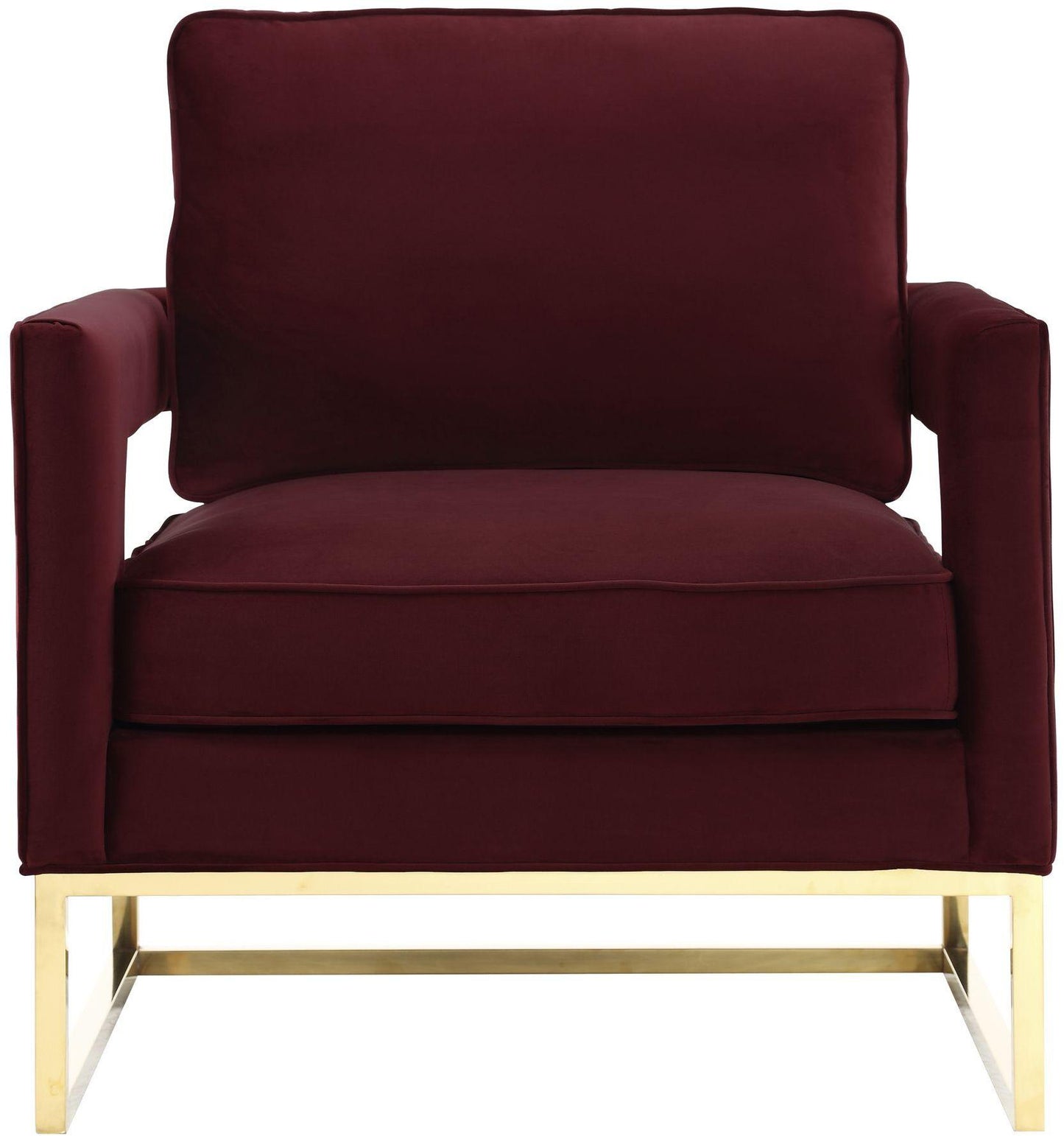 josephine maroon velvet chair with polished gold base