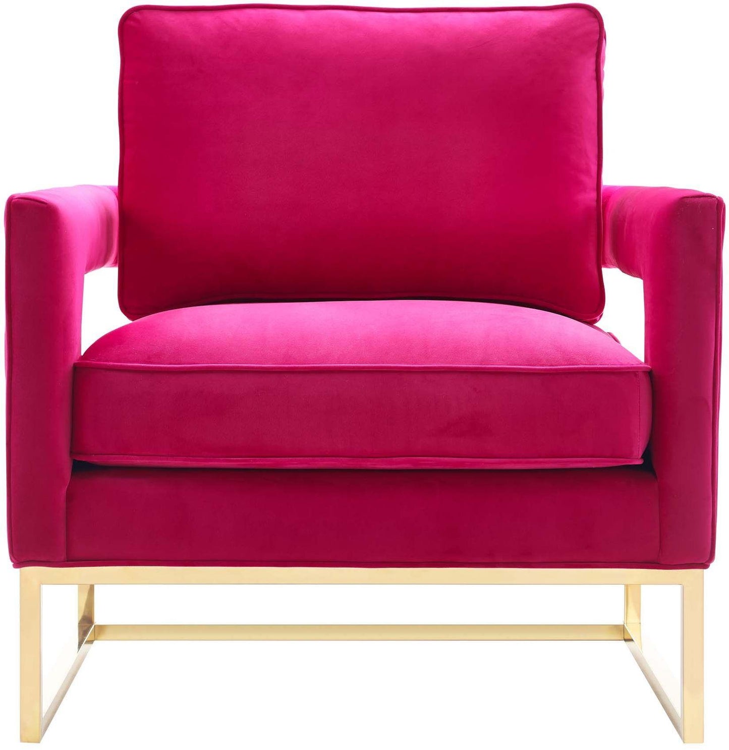 josephine pink velvet chair with polished gold base