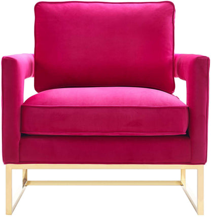 Josephine Pink Velvet Chair With Polished Gold Base