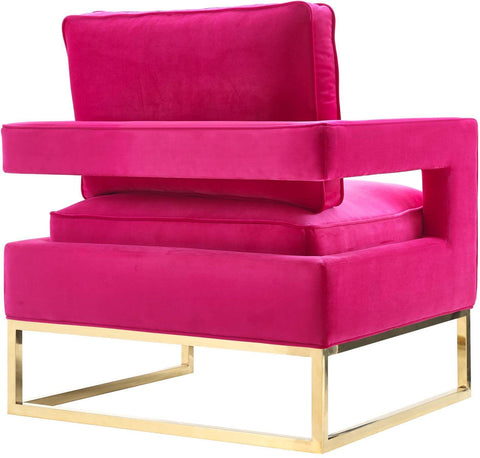 Josephine Pink Velvet Chair With Polished Gold Base