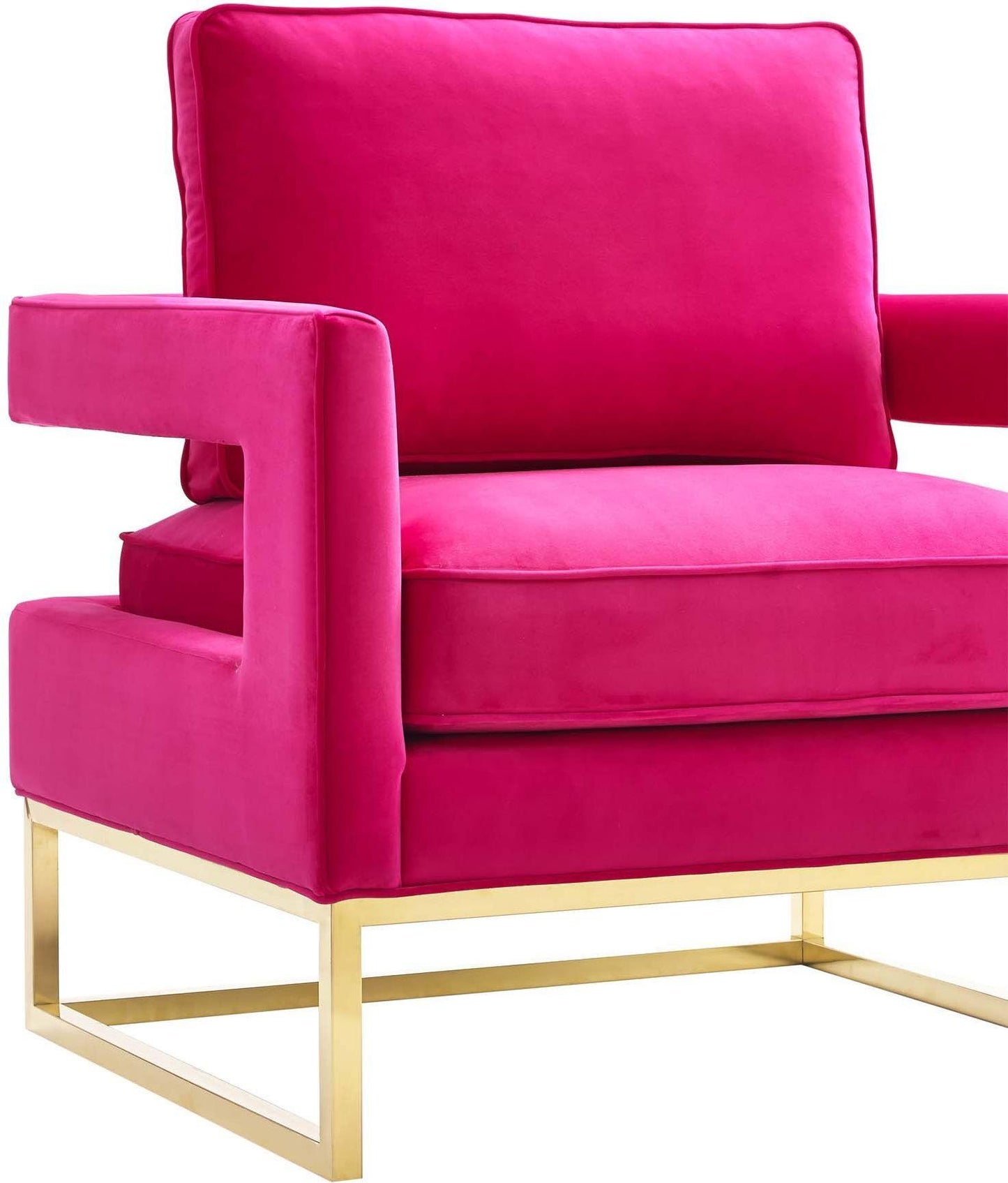 josephine pink velvet chair with polished gold base